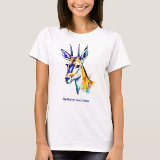 Meerkleurige verfdruppel Waterverf Gazelle T-shirt