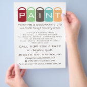 Meerkleurige verfemmers, verf- en decorator flyer (Hand)