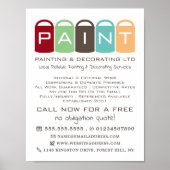 Meerkleurige verfemmers, verf- en decorator poster (Voorkant)