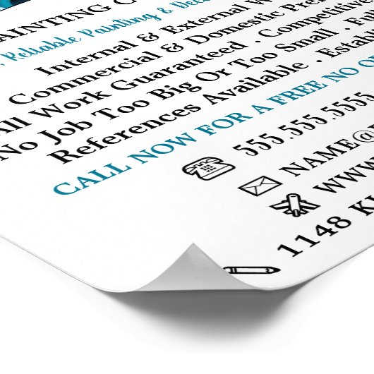 Meerkleurige verfemmers, verf- en decorator poster (Hoek)