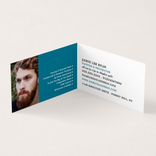 Meerkleurige verfemmers, verf- en decorator visitekaartje (Binnen)