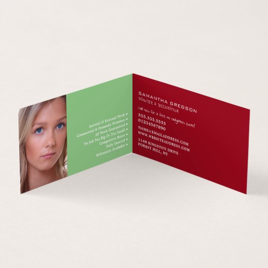 Meerkleurige verfemmers, verf- en decorator visitekaartje (Binnen)