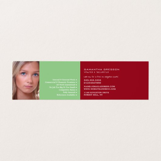 Meerkleurige verfemmers, verf- en decorator visitekaartje (Binnenkant ongevouwen)