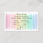 Meerkleurige verfrekken die schilderen en versiere visitekaartje (Achterkant)