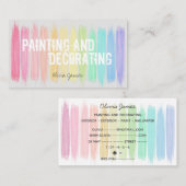 Meerkleurige verfrekken die schilderen en versiere visitekaartje (Voorkant / Achterkant)