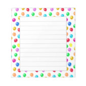 Meerkleurige verjaardagsballonnen bekleed notitieblok (Voorkant)