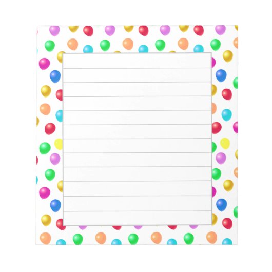 Meerkleurige verjaardagsballonnen bekleed notitieblok (Voorkant)