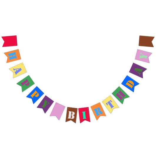 Meerkleurige verjaardagsfeestje Bunting Flags Vlaggetjes (Alle)