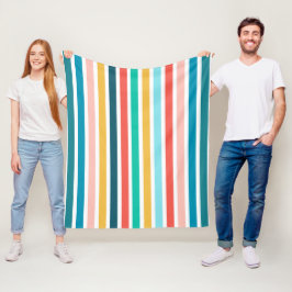 Meerkleurige verticale strepen voor de moderne zom fleece deken