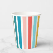 Meerkleurige verticale strepen voor de moderne zom papieren bekers (Voorkant)