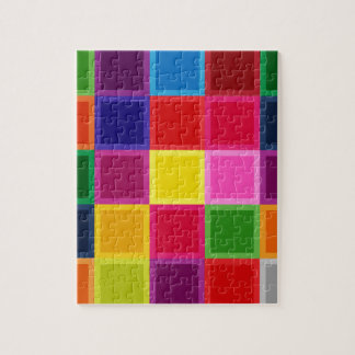Meerkleurige vierkanten en strepen Girly Legpuzzel