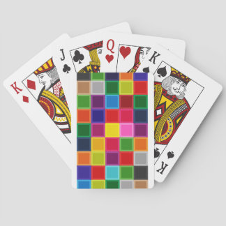 Meerkleurige vierkanten en strepen Girly Pokerkaarten