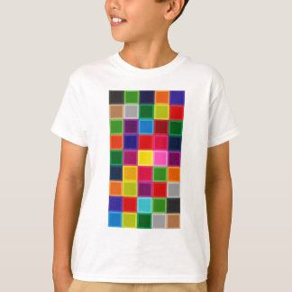 Meerkleurige vierkanten en strepen Girly T-shirt