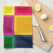 Meerkleurige vierkanten en strepen Girly Theedoek (Quarter Fold)