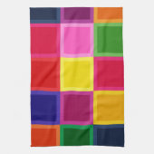 Meerkleurige vierkanten en strepen Girly Theedoek (Verticaal)