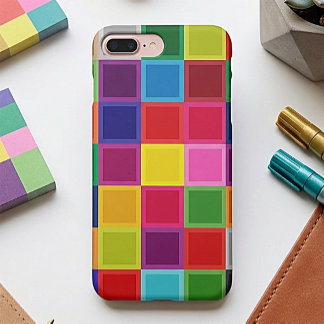 Meerkleurige Vierkanten Meisjesachtige iPhone 7 Pl Case-Mate iPhone Case