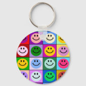 Meerkleurige vierkantjes sleutelhanger (Voorkant)