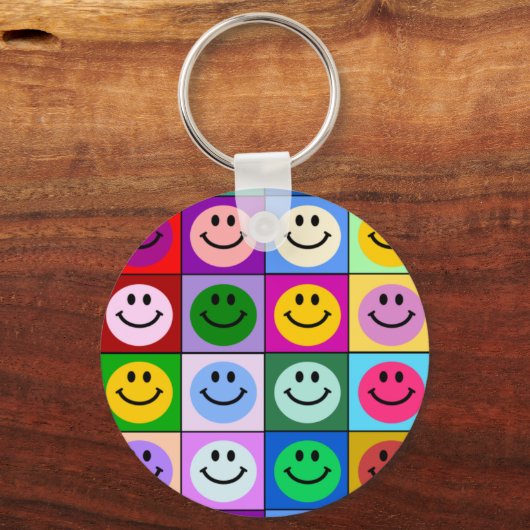 Meerkleurige vierkantjes sleutelhanger (Voorkant)