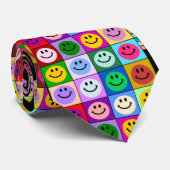 Meerkleurige vierkantjes stropdas (Opgerold)