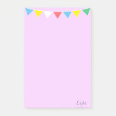 Meerkleurige vlaggen en kalligrafie op violet post-it® notes (Voorkant)