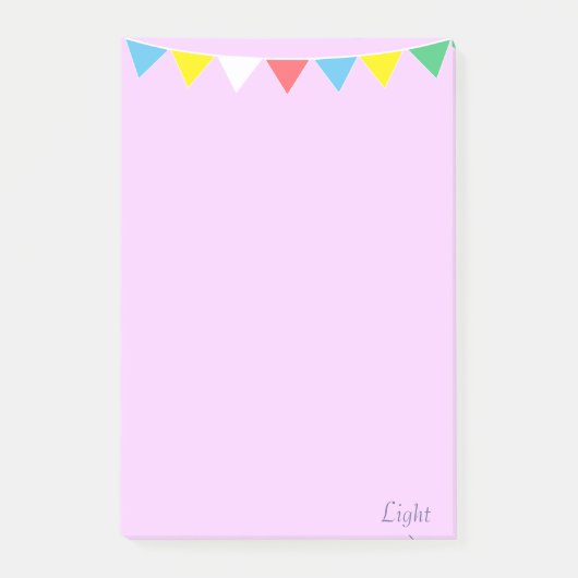 Meerkleurige vlaggen en kalligrafie op violet post-it® notes (Voorkant)