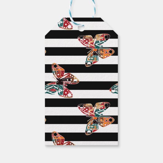 Meerkleurige vlinder cadeaulabel (Achterkant)