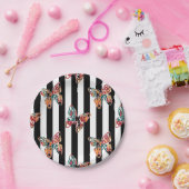 Meerkleurige vlinder papieren bordje (Feest)