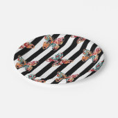 Meerkleurige vlinder papieren bordje (Gekanteld)