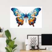 Meerkleurige vlinder poster (Thuiskantoor)