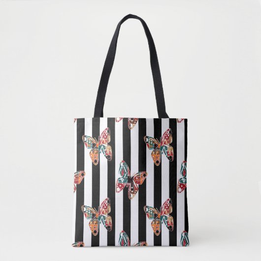 Meerkleurige vlinder tote bag (Voorkant)