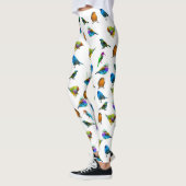 Meerkleurige vogels op witte Leggings (Links)