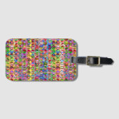 Meerkleurige vredessymbolen patroon bagagelabel (Voorkant (horizontaal))