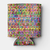 Meerkleurige vredessymbolen patroon blikjeskoeler (Voorkant)