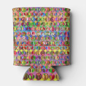 Meerkleurige vredessymbolen patroon blikjeskoeler (Achterkant)