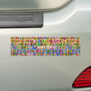 Meerkleurige vredessymbolen patroon bumpersticker