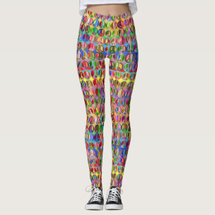 Meerkleurige vredessymbolen patroon leggings