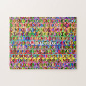 Meerkleurige vredessymbolen patroon legpuzzel (Horizontaal)