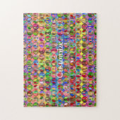 Meerkleurige vredessymbolen patroon legpuzzel (Verticaal)