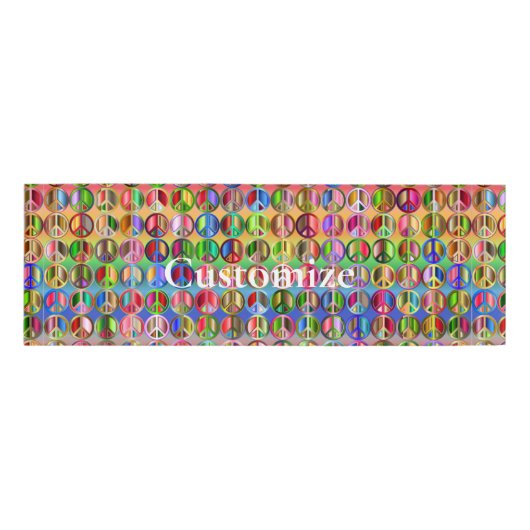 Meerkleurige vredessymbolen patroon naambadge (Voorkant)