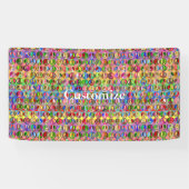 Meerkleurige vredessymbolen patroon spandoek (Horizontaal)