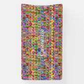 Meerkleurige vredessymbolen patroon spandoek (Verticaal)