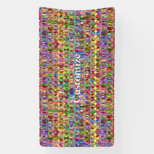 Meerkleurige vredessymbolen patroon spandoek (Verticaal)