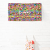 Meerkleurige vredessymbolen patroon spandoek (Insitu)