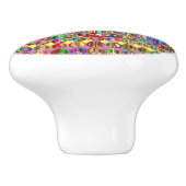 Meerkleurige vredessymbolen patroon Thunder_Cove Keramische Knop (Zijkant)