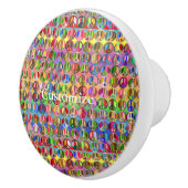 Meerkleurige vredessymbolen patroon Thunder_Cove Keramische Knop (Rechts)