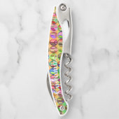 Meerkleurige vredessymbolen patroon Thunder_Cove Kurkentrekker (Achterkant)