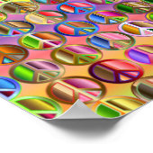 Meerkleurige vredessymbolen patroon Thunder_Cove Poster (Hoek)