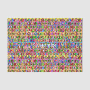 Meerkleurige vredessymbolen patroon tissuepapier