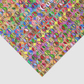 Meerkleurige vredessymbolen patroon tissuepapier (Detail)