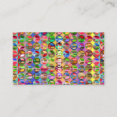 Meerkleurige vredessymbolen patroon visitekaartje (Achterkant)